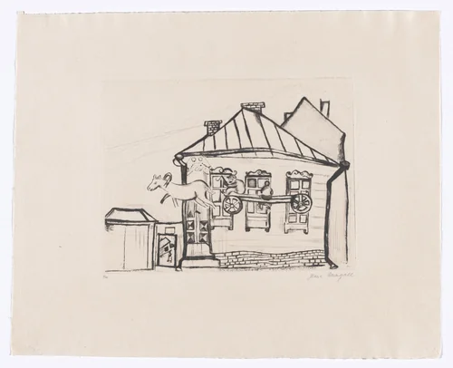 House in Witebsk (Haus in Witebsk) from My Life (Mein Leben) by Marc Chagall, illustrated book, 1922