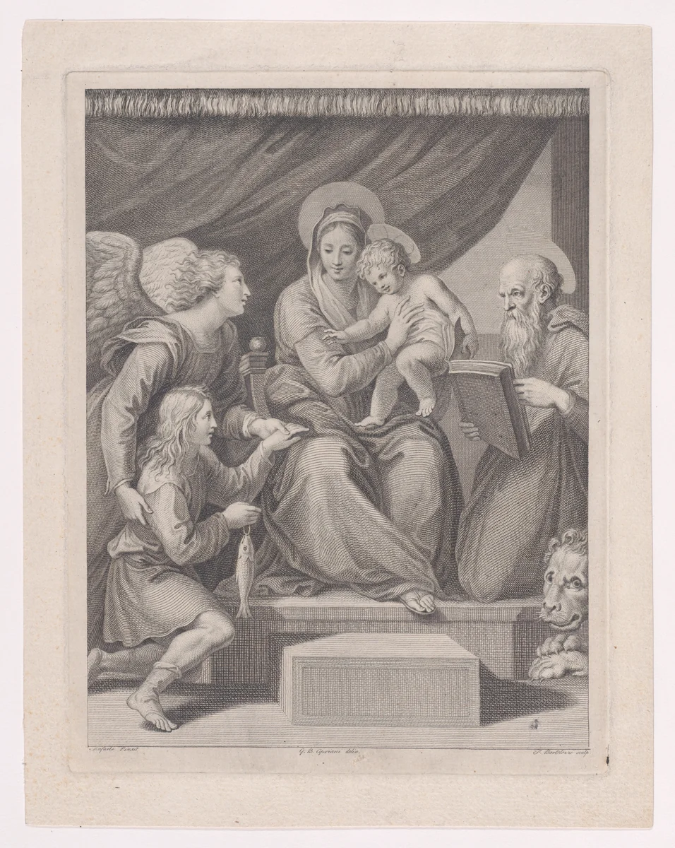 The Virgin with the Fish by Francesco Bartolozzi, print, 1775