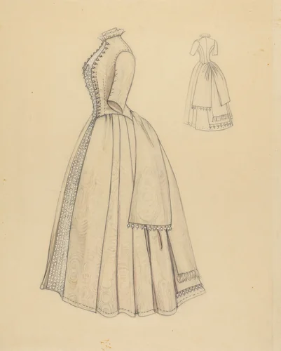 Wedding Dress by American 20th Century, index of american design, 1935-1942