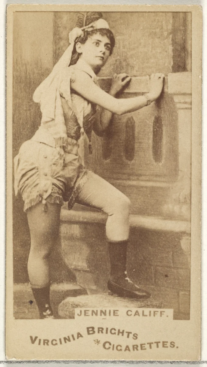 Jennie Califf, from the Actors and Actresses series (N45, Type 1) for Virginia Brights Cigarettes by Allen & Ginter, photograph, 1885-1891