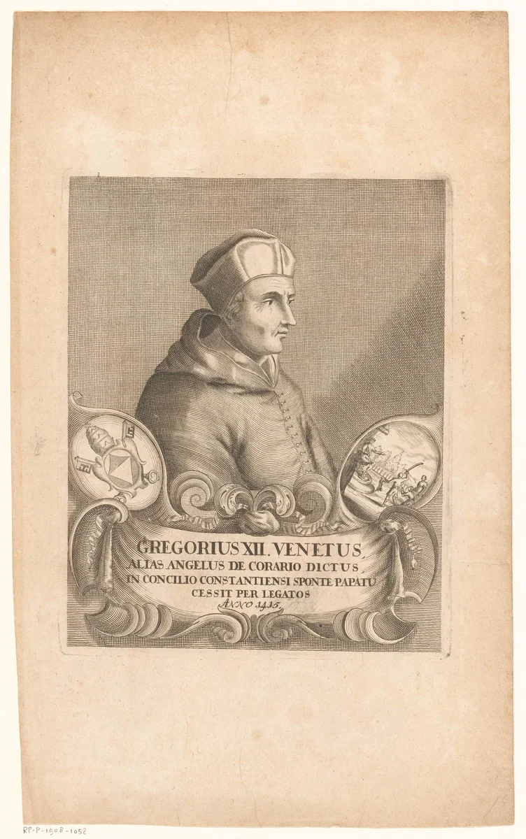 Portret van paus Gregorius XII by anonymous, print, 1699