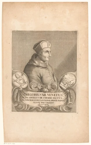 Portret van paus Gregorius XII by anonymous, print, 1699