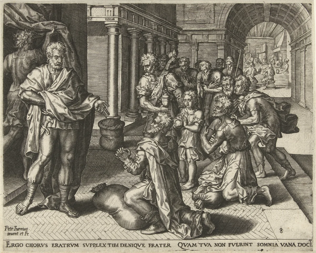 Jozef beschuldigt Benjamin van diefstal by Unknown, print, 1572