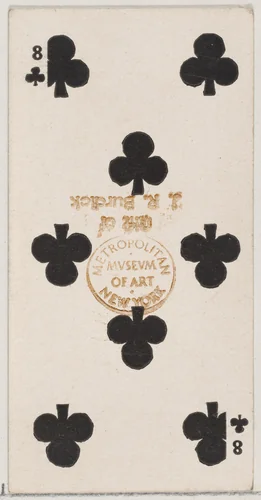 Eight Clubs (black), from the Playing Cards series (N84) for Duke brand cigarettes by W. Duke, Sons & Co., print, 1888