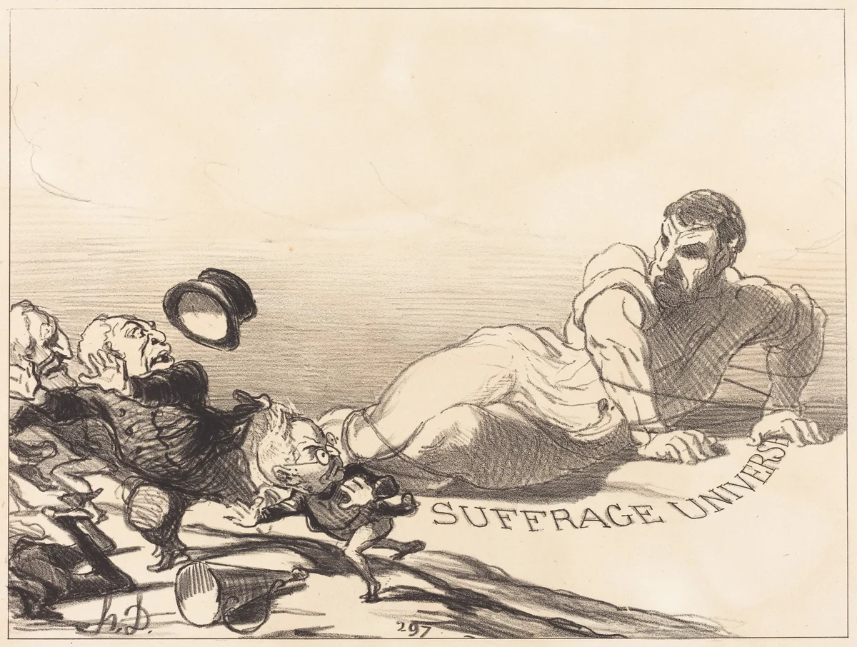 Une Panique de Lilliputiens... by Honoré Daumier, print, 1851