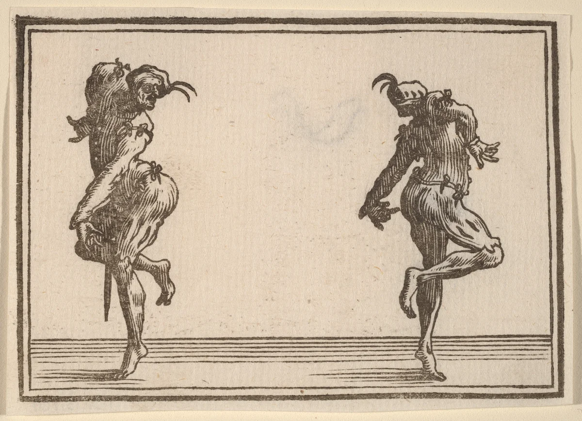 Two Pantaloons Dancing by Edouard Eckman
Jacques Callot, print, 1621