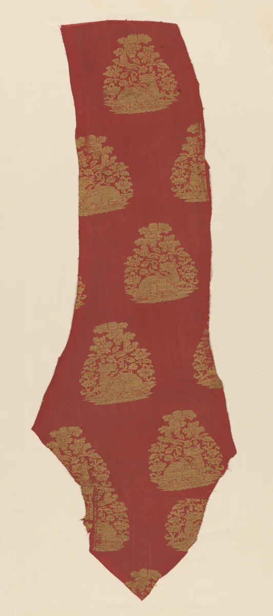 Brocade with Djeiran Gazing at the Moon by Unknown, textile, 1115-1234