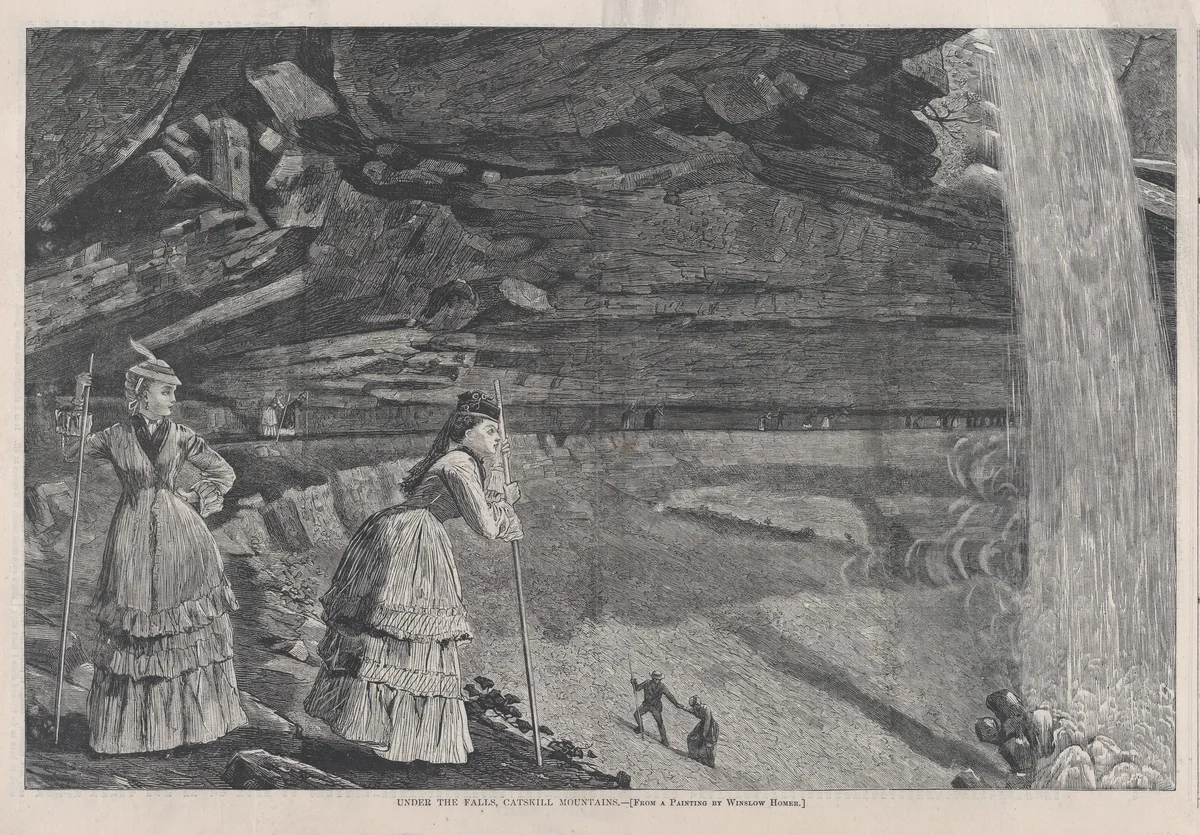 Under the Falls, Catskill Mountains, from "Harper's Weekly," Vol. XVI by Winslow Homer, print, 1878
