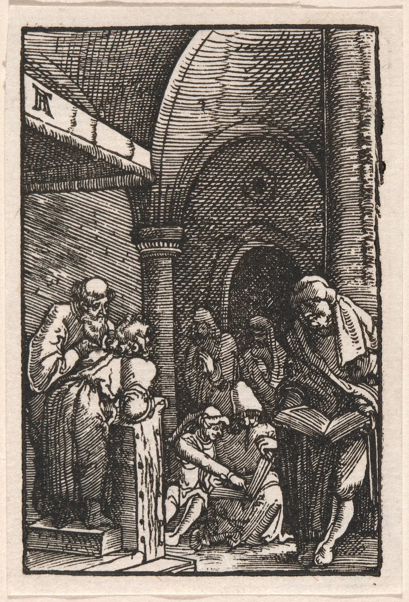 Christ Disputing with the Doctors by Albrecht Altdorfer, print, 1513