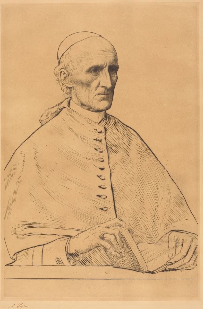His Eminence Cardinal Manning, 1st plate by Alphonse Legros, print, 1837-1911
