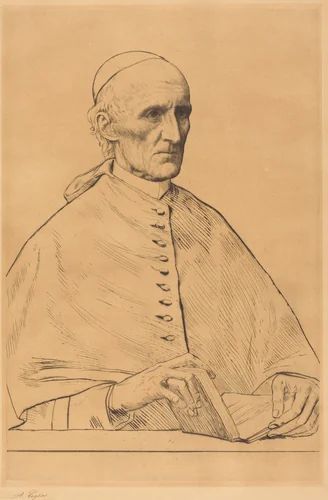 His Eminence Cardinal Manning, 1st plate by Alphonse Legros, print, 1837-1911