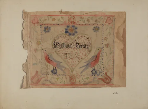 Unframed Birth Certificate by Edward White, index of american design, 1940