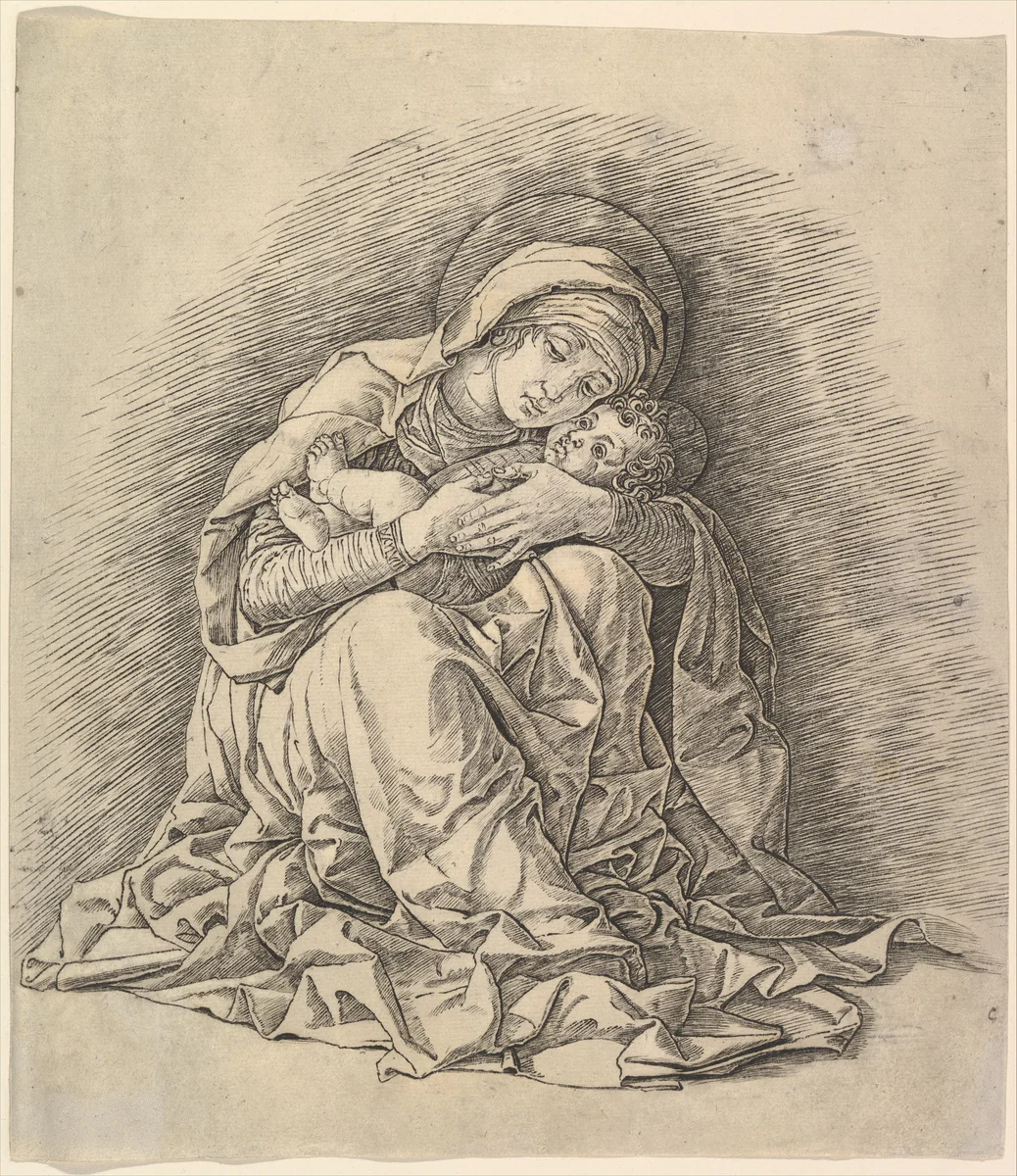 The Virgin and Child by Andrea Mantegna, print, 1475-1485
