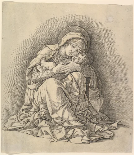The Virgin and Child by Andrea Mantegna, print, 1475-1485