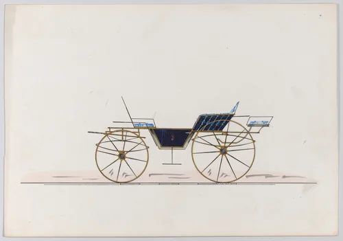 Design for Vis-à-vis Phaeton (unnumbered) by Brewster & Co., drawing, 1870