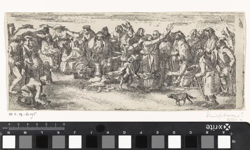 Barmhartigheid verdeelt brood onder de armen by anonymous, print, 1600-1650