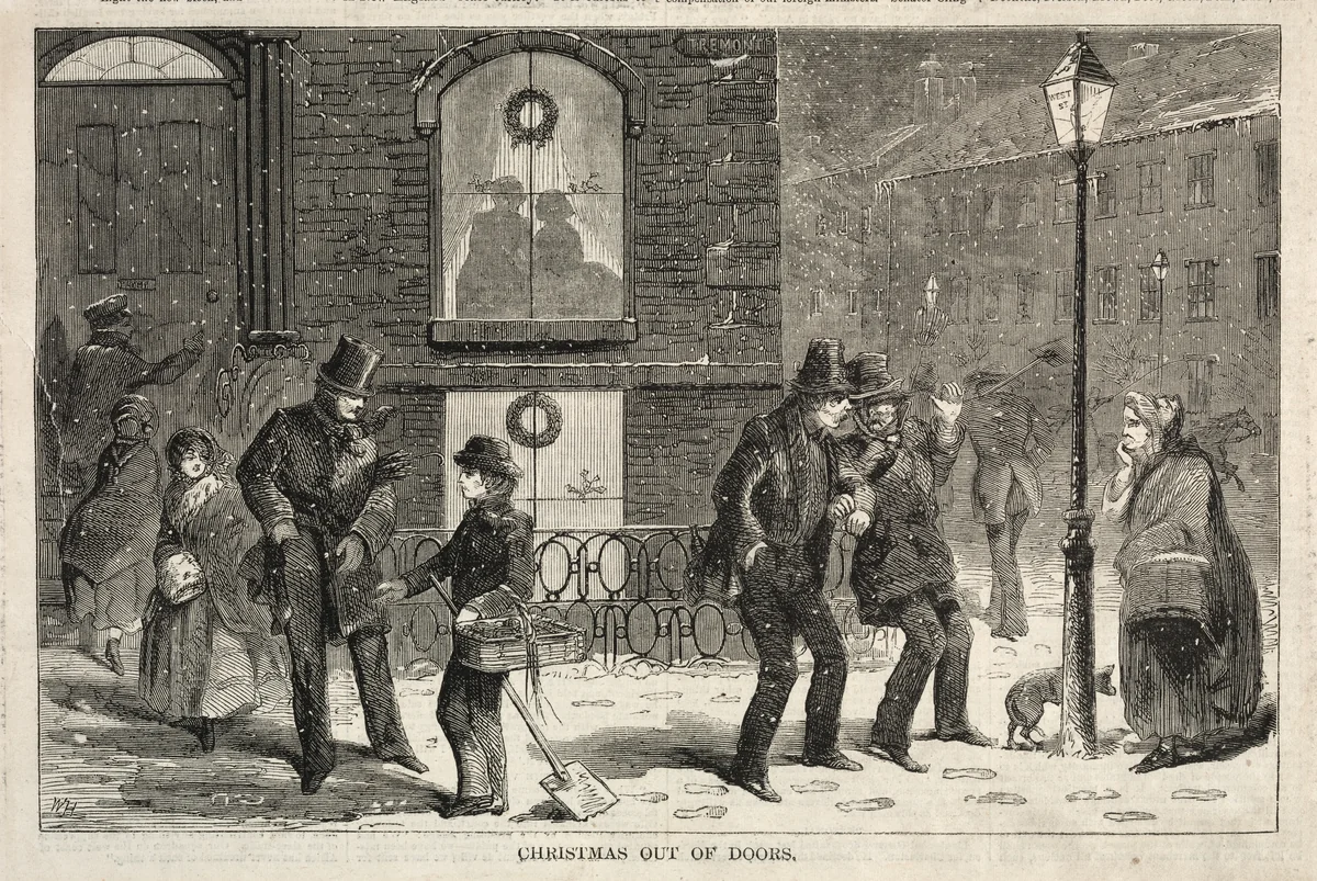 Christmas Out of Doors by Winslow Homer, print, 1858