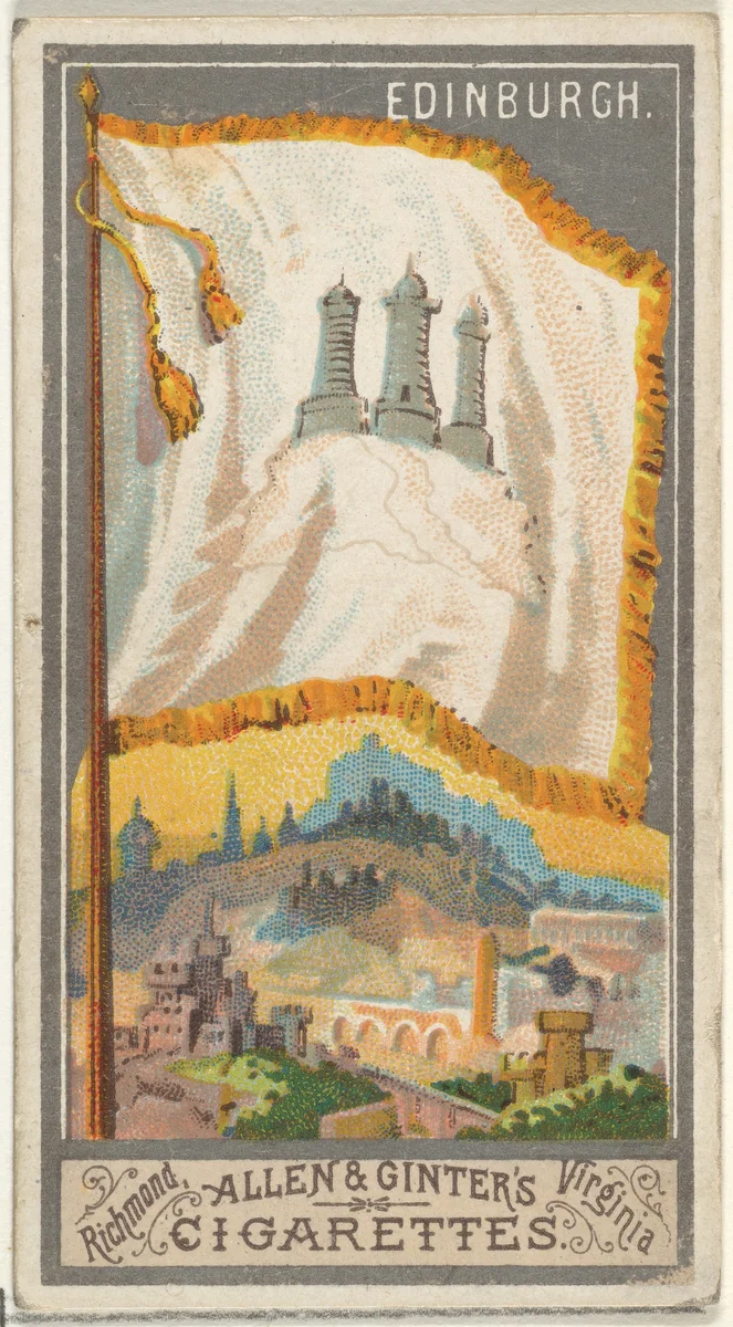 Edinburgh, from the City Flags series (N6) for Allen & Ginter Cigarettes Brands by Allen & Ginter, print, 1887