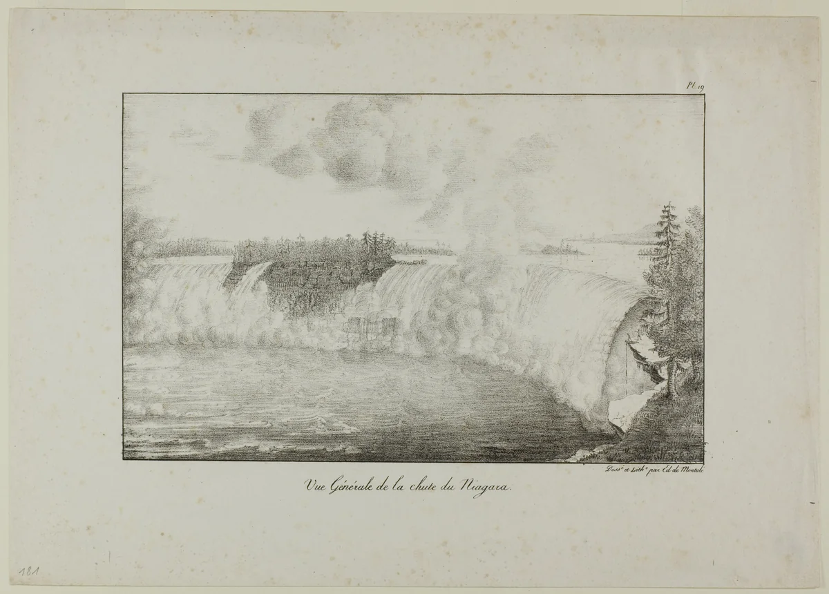 View of Niagara Falls by Édouard de Montulé, print, 1701-1900
