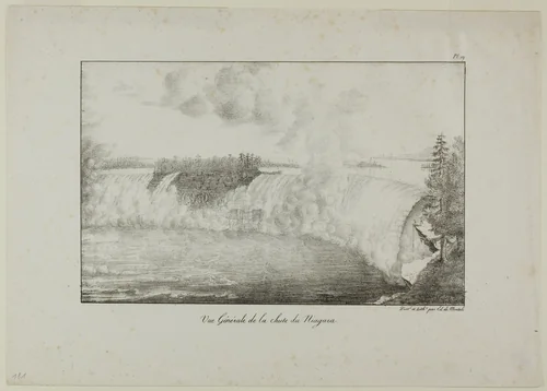 View of Niagara Falls by Édouard de Montulé, print, 1701-1900