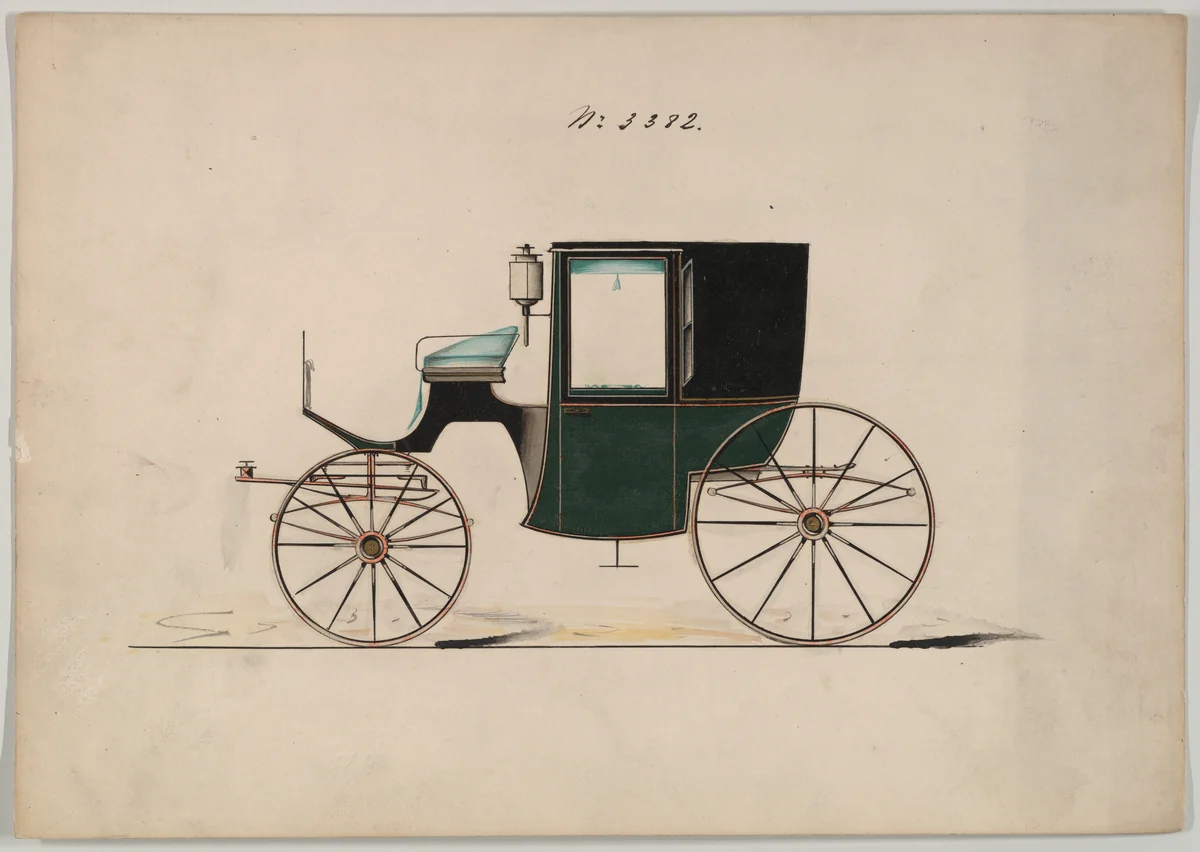 Brougham #3382 by Brewster & Co., drawing, 1877
