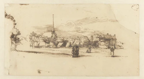 St. Martinuskerk in Peissant by Constantijn Huygens, drawing, 1677