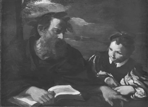 Homer Dictating by Pier Francesco Mola, painting, 1660-1665