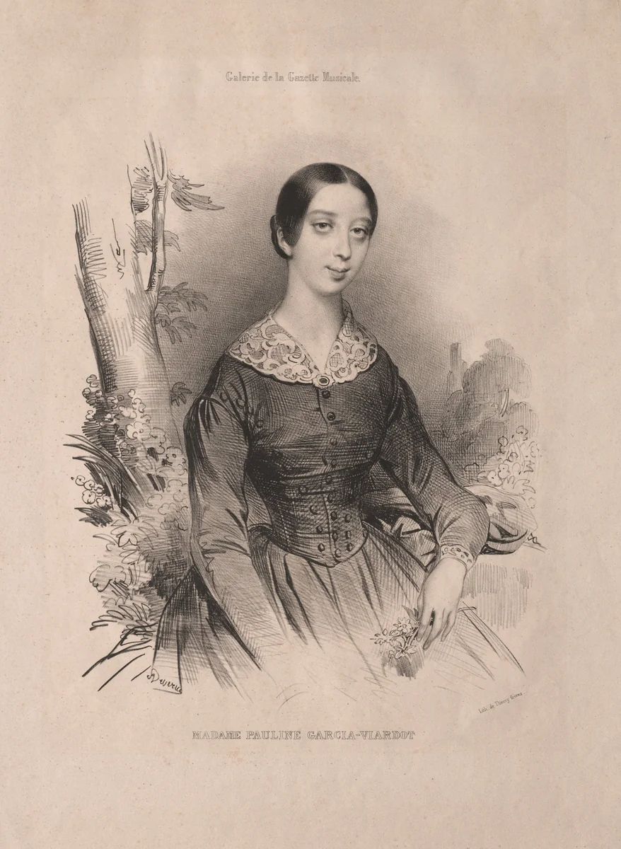 Madame Pauline Garcia-Viardot by Achille Devéria, print, 1840