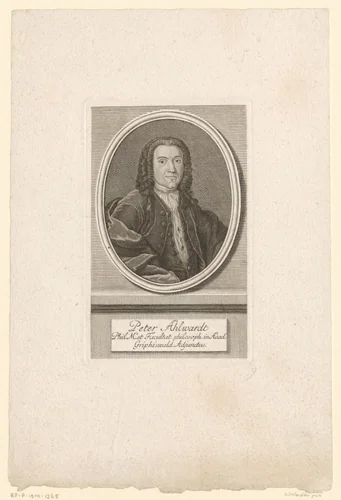 Portret van Peter Ahlwardt by Johann Martin Bernigeroth, print, 1747
