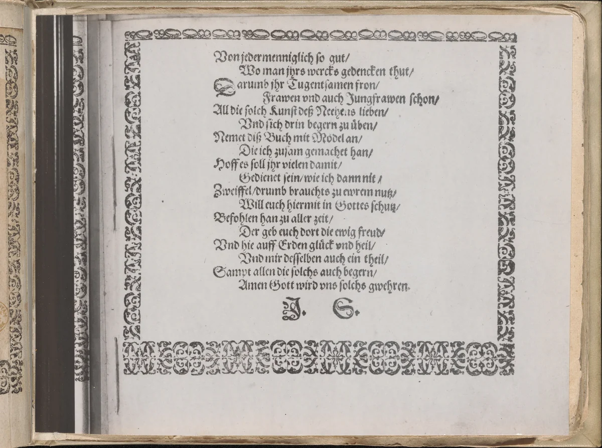 Schön Neues Modelbuch (Page 5 recto) by Johann Sibmacher, book, 1597