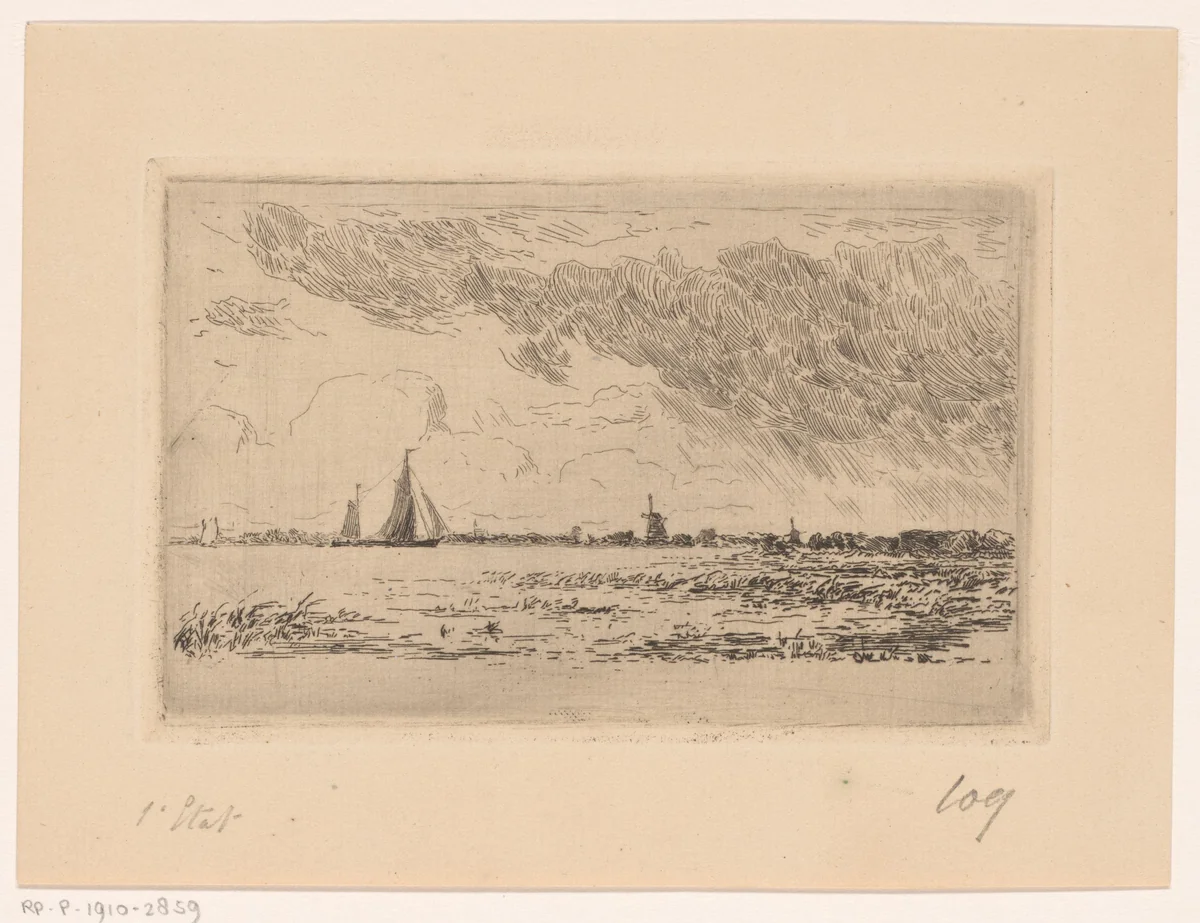 Gezicht op de Biesbosch bij Dordrecht by Carel Nicolaas Storm van 's-Gravesande, print, 1880
