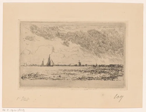 Gezicht op de Biesbosch bij Dordrecht by Carel Nicolaas Storm van 's-Gravesande, print, 1880