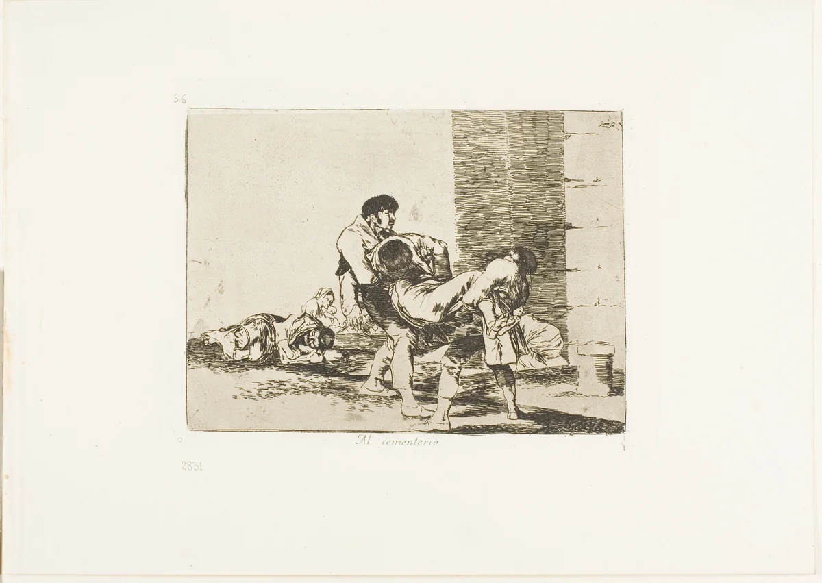 To the Cemetery, plate 56 from The Disasters of War by Francisco José de Goya, print, 1812-1815