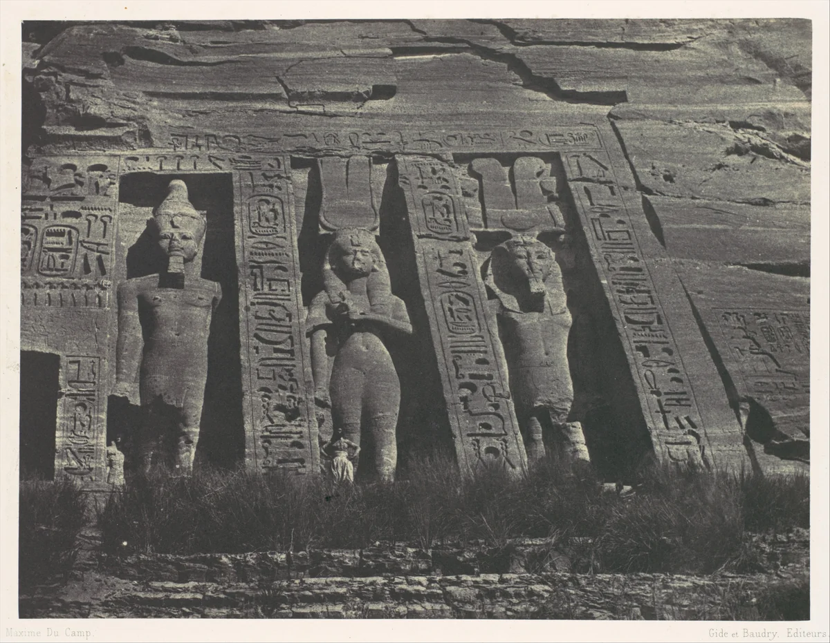 Nubie. Ibsamboul. Partie septentrionale du Spéos d'Hathor by Maxime Du Camp, photograph, 1850