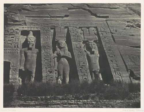Nubie. Ibsamboul. Partie septentrionale du Spéos d'Hathor by Maxime Du Camp, photograph, 1850