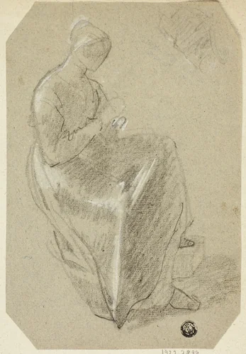 Seated Woman by Unknown Artist, drawing, 1800-1899