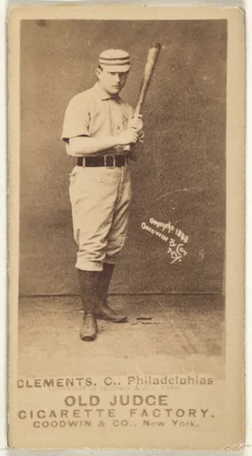 John J. "Jack" Clements, Catcher, Philadelphia, from the Old Judge series (N172) for Old Judge Cigarettes by Goodwin & Company, photograph, 1888