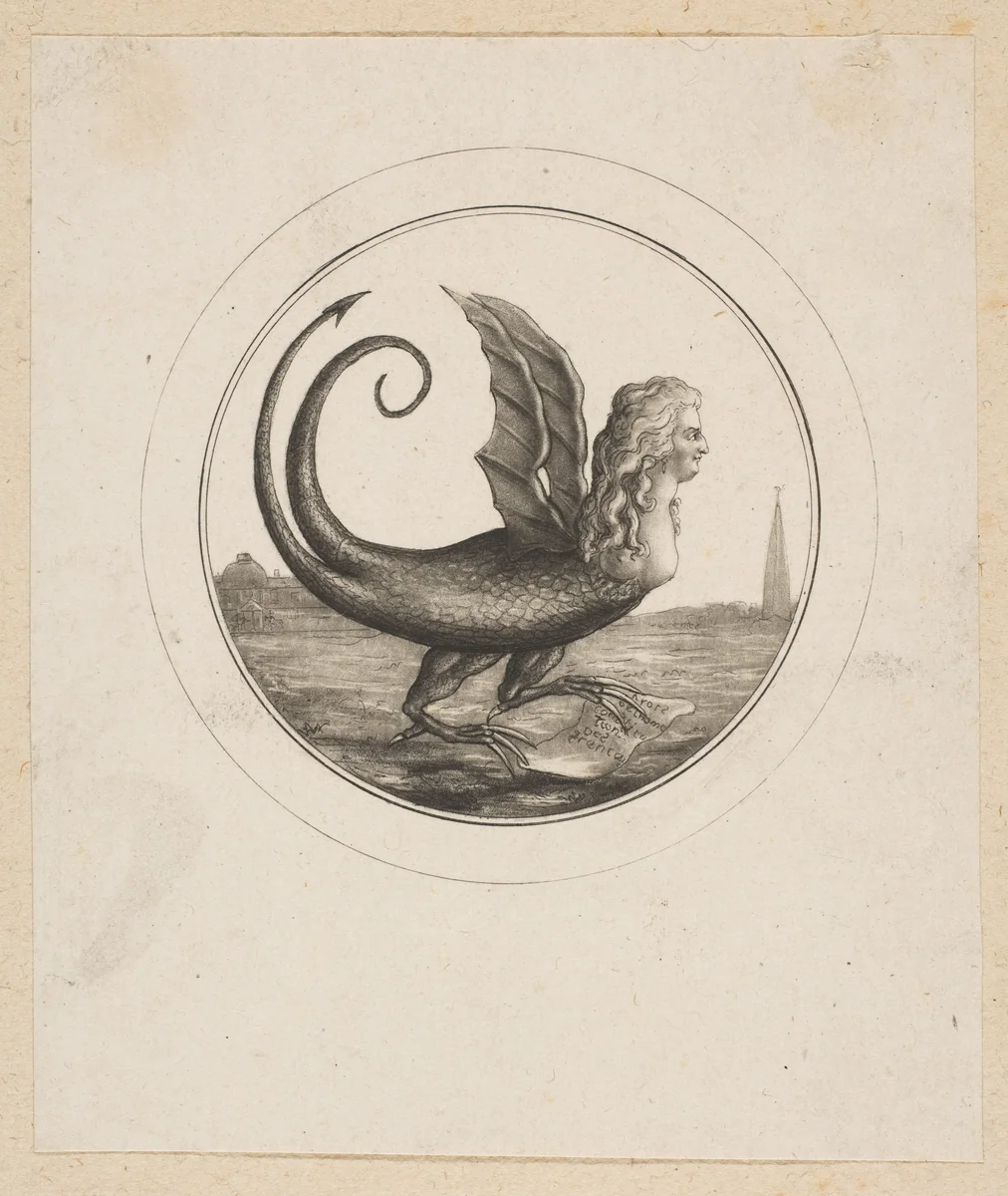 Caricature Showing Marie Antoinette as a Dragon by anonymous, print, 1700-1800