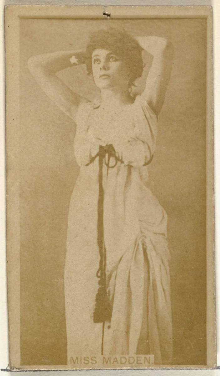 Miss Madden, from the Actors and Actresses series (N145-8) issued by Duke Sons & Co. to promote Duke Cigarettes by W. Duke, Sons & Co., photograph, 1890-1895