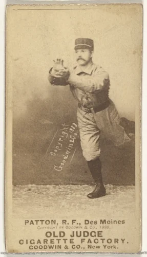 Patton, Right Field, Des Moines Prohibitionists, from the Old Judge series (N172) for Old Judge Cigarettes by Goodwin & Company, photograph, 1888