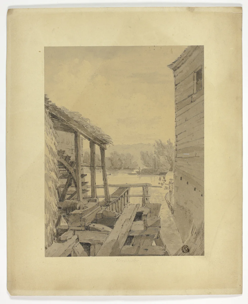 Marlow Mill by William Alexander English, drawing, 1787-1816