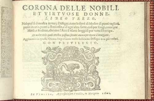 Corona delle Nobili et Virtuose Donne: Libro I-IV, page 57 (recto) by Cesare Vecellio, book, 1601