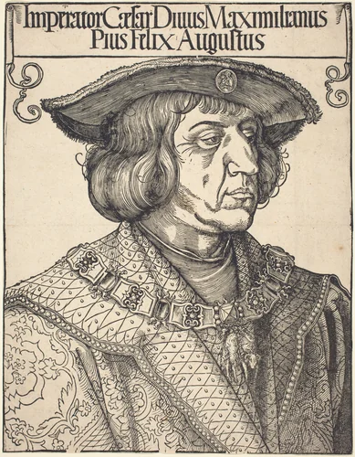 Emperor Maximilian I by Albrecht Dürer, print, 1518