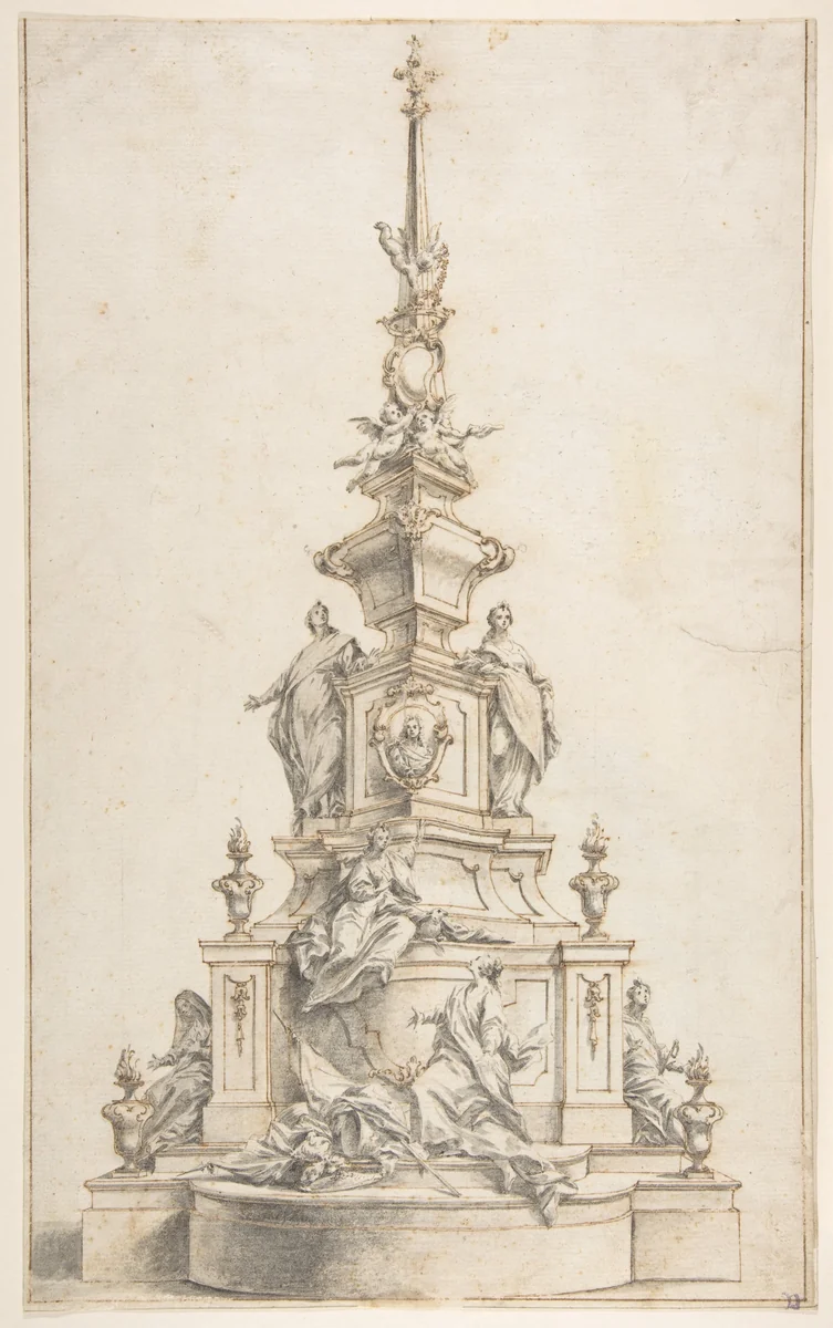 Design for a Funerary Monument by Ignaz Günther, drawing, 1705-1715