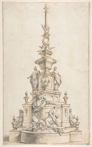 Design for a Funerary Monument by Ignaz Günther, drawing, 1705-1715