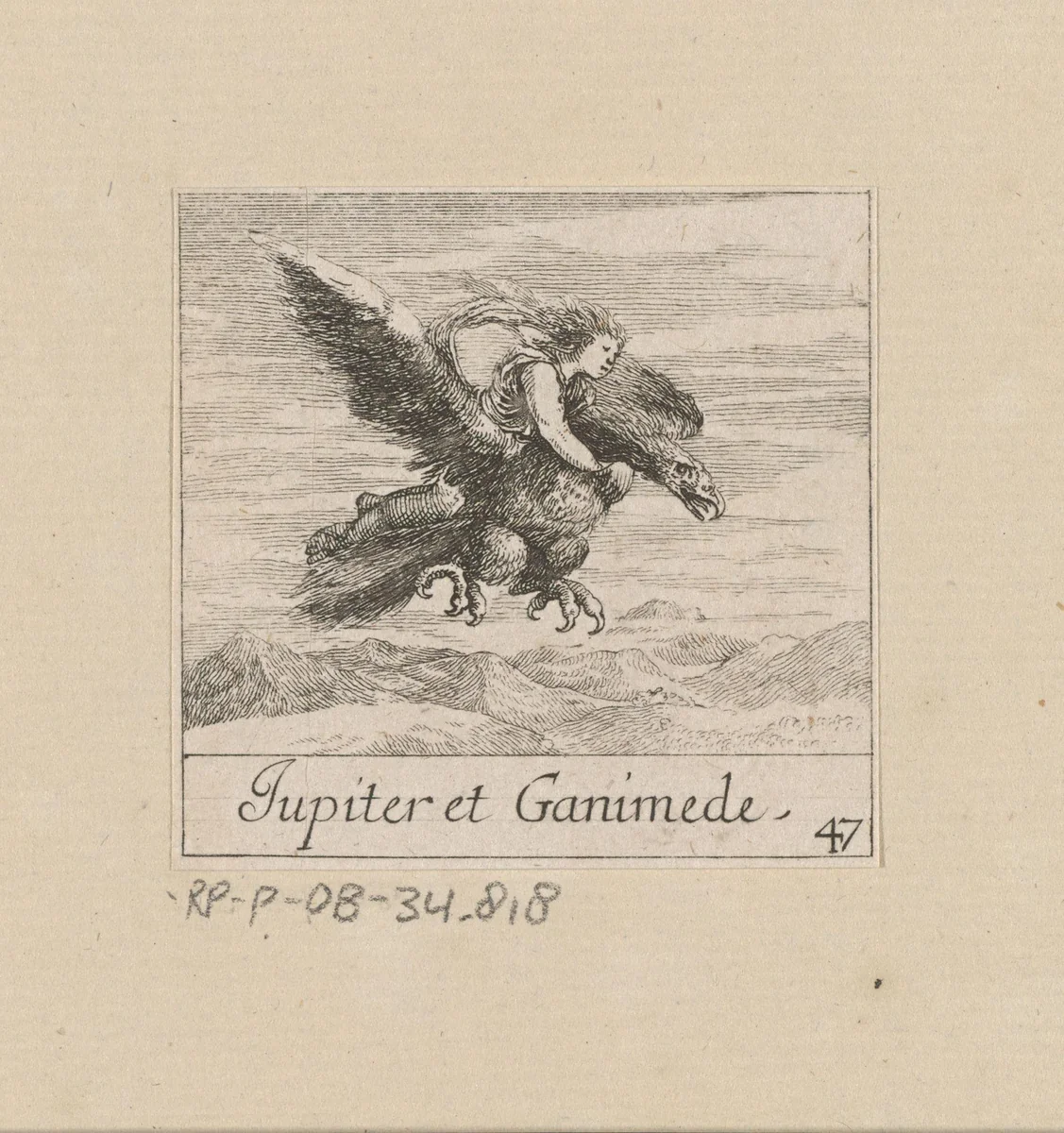 Jupiter en Ganymedes by anonymous, print, 1620-1664