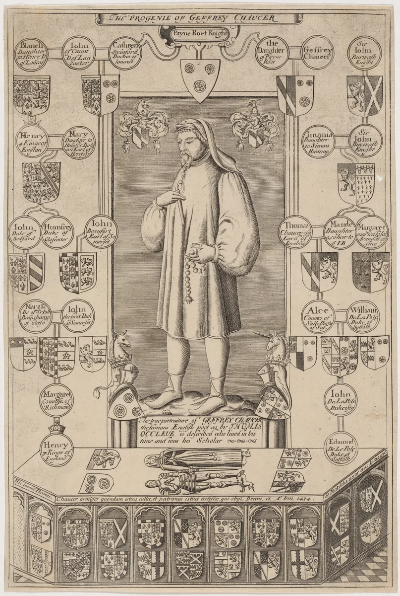 The Progenie of Geffrey Chaucer by Unknown 19th Century, print, 1800-1899