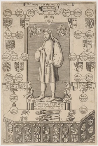 The Progenie of Geffrey Chaucer by Unknown 19th Century, print, 1800-1899