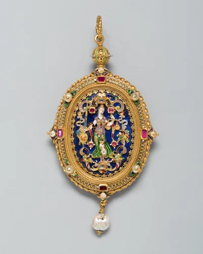 Pendant with Figure of Justice by Northern European, metalwork, 1850-1900