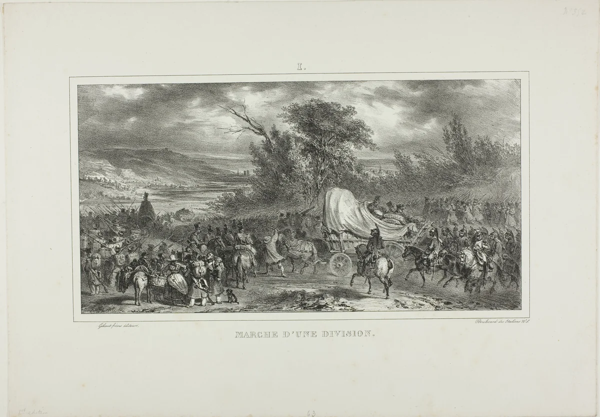 Division March by Denis Auguste Marie Raffet, print, 1831